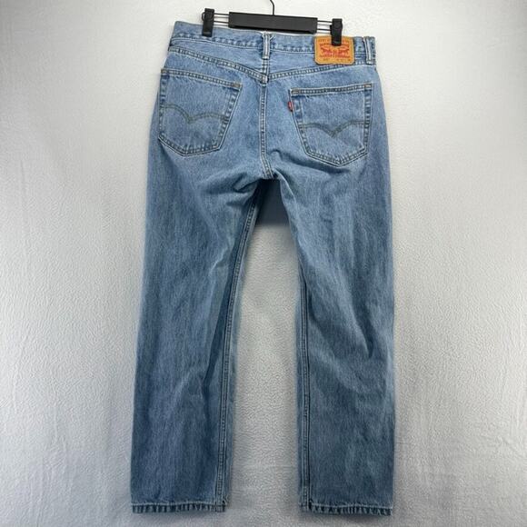 Levis Jeans Men's 33x30 Blue Denim 505 Red Tab Straight Leg Light Cowboy Rancher - Picture 7 of 8
